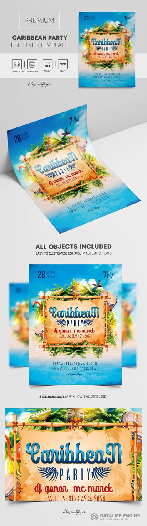 Caribbean Party Premium PSD Flyer Template