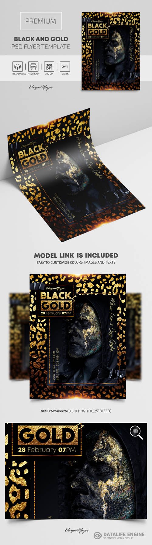 Black and Gold Premium PSD Flyer Template