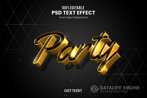 Text effect the party psd design