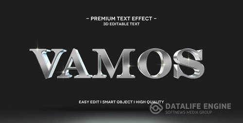 Vamos 3d text style effect mockup template Premium Psd