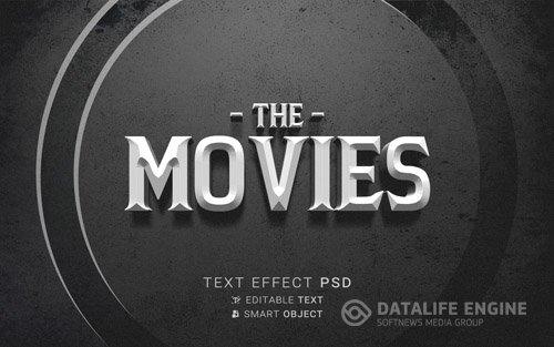 Text effect the end old movie psd design