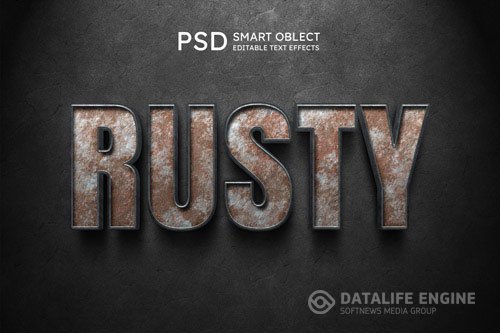 Rusty text style effect psd