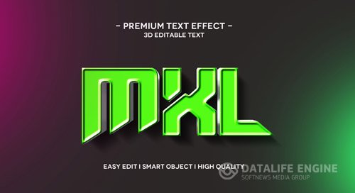 Mxl 3d text effect template Premium Psd