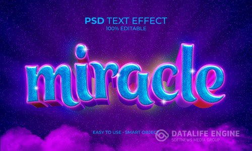 Miracle text effect Premium Psd