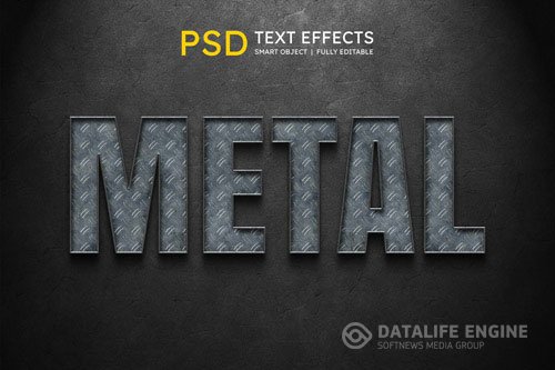 Metal text style effect Premium Psd