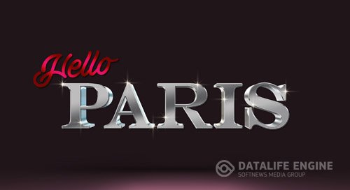 Hello paris 3d text style effect mockup template Premium Psd