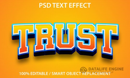 Editable text effect trust premium Premium Psd