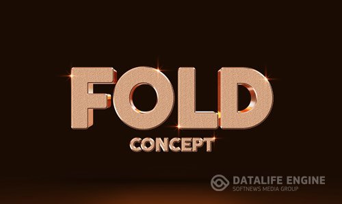 Fold concept 3d text style effect mockup template Premium Psd