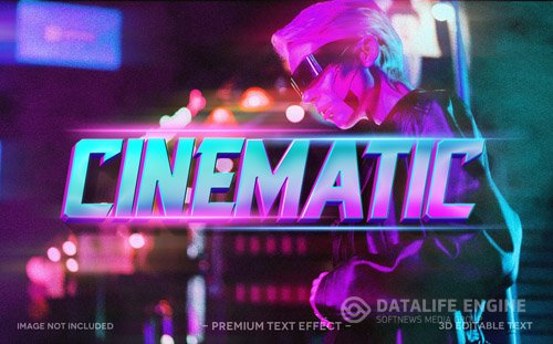 Cinematic 3d text effect mockup template Premium Psd