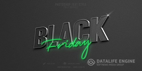 Black friday 3d text style effect template design Premium Psd