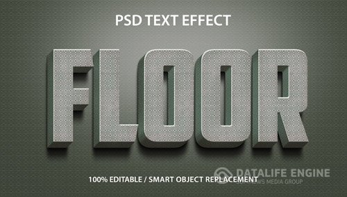 Editable text effect 3d floor premium Premium Psd