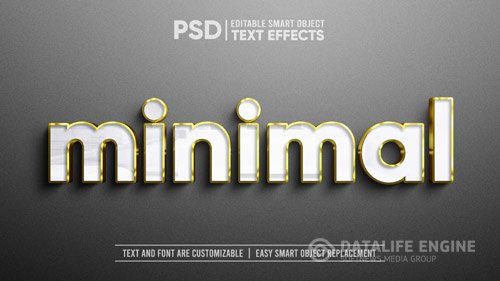 3d realistic elegant white pearl gold on matte granite slab text effect editable smart object mockup