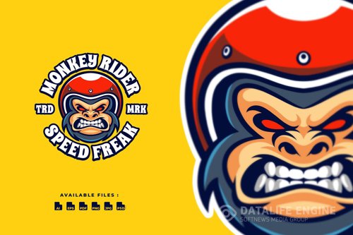 Monkey Rider Mascot Logo