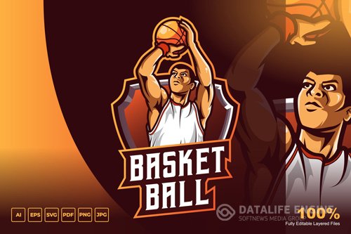 Basketball Mascot Logo