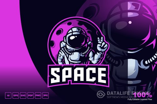 Astronaut Mascot Logo