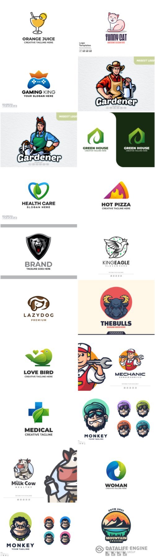 Set mascot logo vector template vol 16