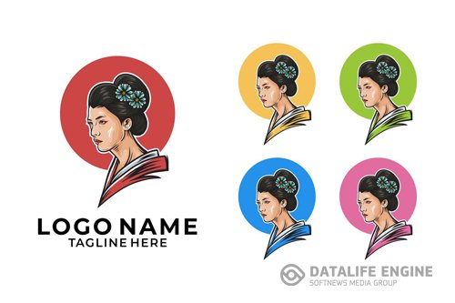 Geisha Mascot Logo Design