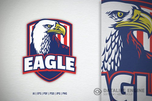 Bald Eagle Shield Logo Template