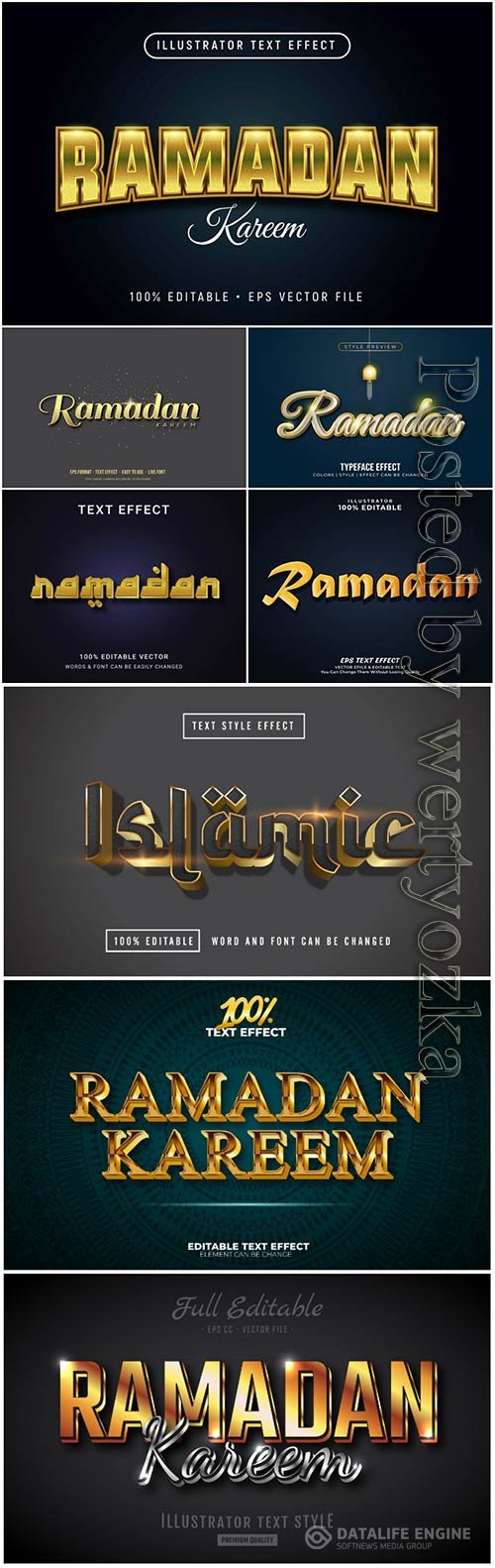 Ramadan vector text effect