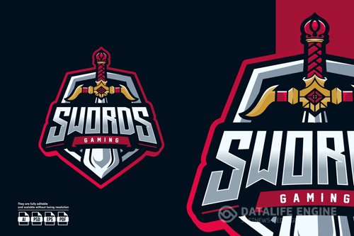 Swords Esport Logo Template