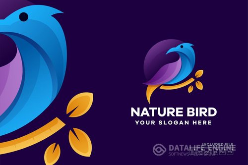 Nature Bird Gradient Logo Design