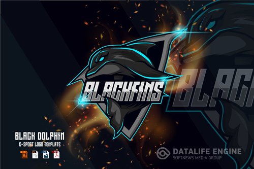 Dolphin E-sport logo template