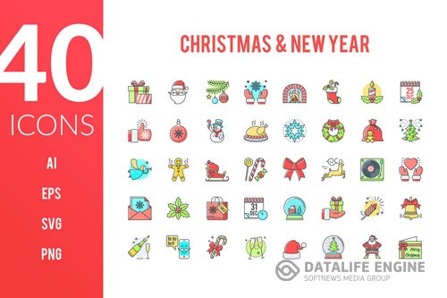 Christmas and New Year Icons