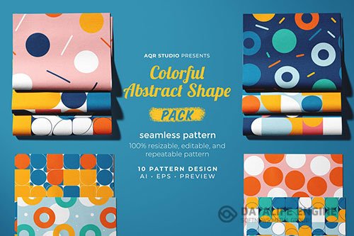 Colorful Abstract Shape - Seamless Pattern