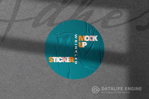 Wrinkled Sticker Mockup