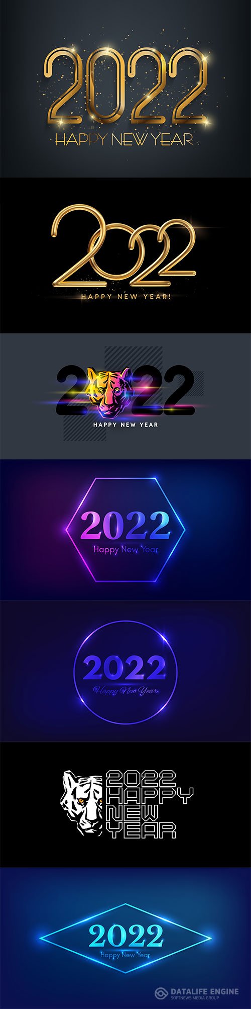 2022 New year, Merry christmas editable text effect premium vector vol 8