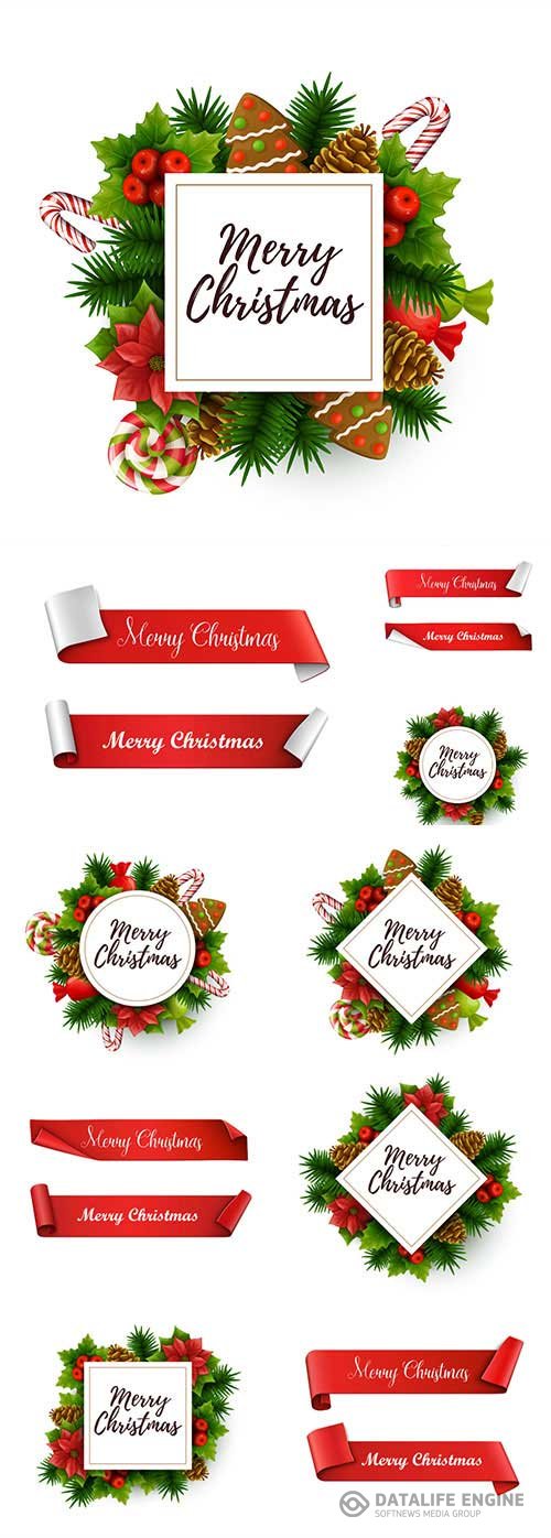 New Year and Christmas vector vol 2