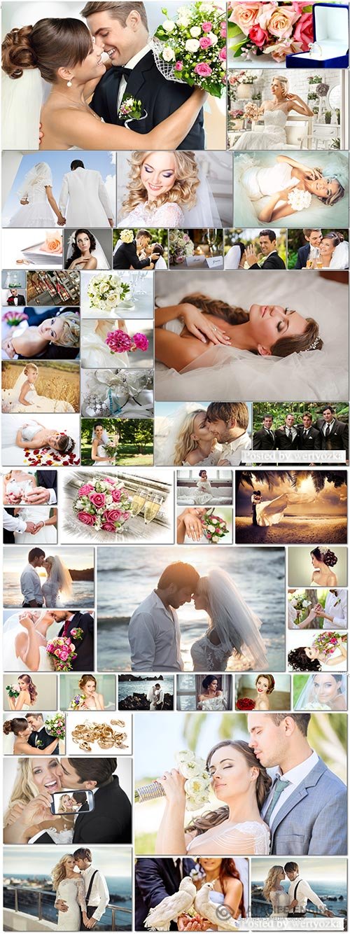 50 Bundle beautiful bride and groom, wedding stock photo vol 5