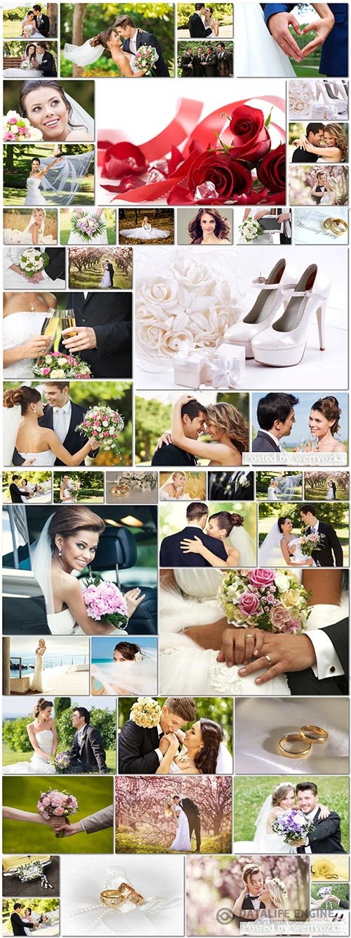 50 Bundle beautiful bride and groom, wedding stock photo vol 4