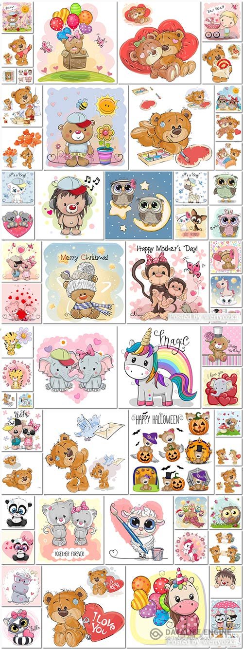 Bundle funny animals in vector vol 6