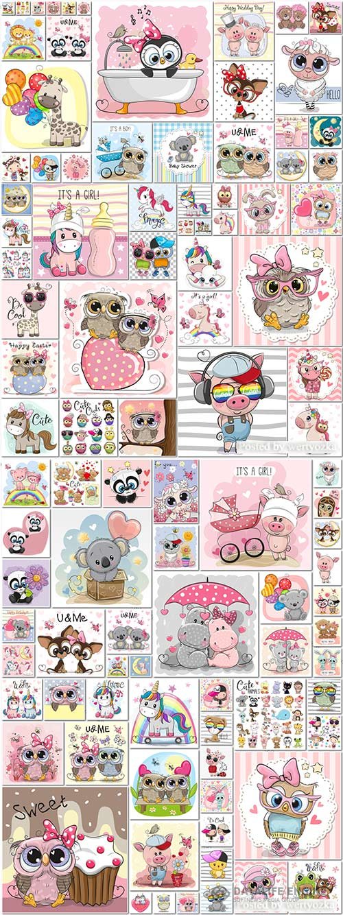 100 Bundle funny animals in vector vol 4