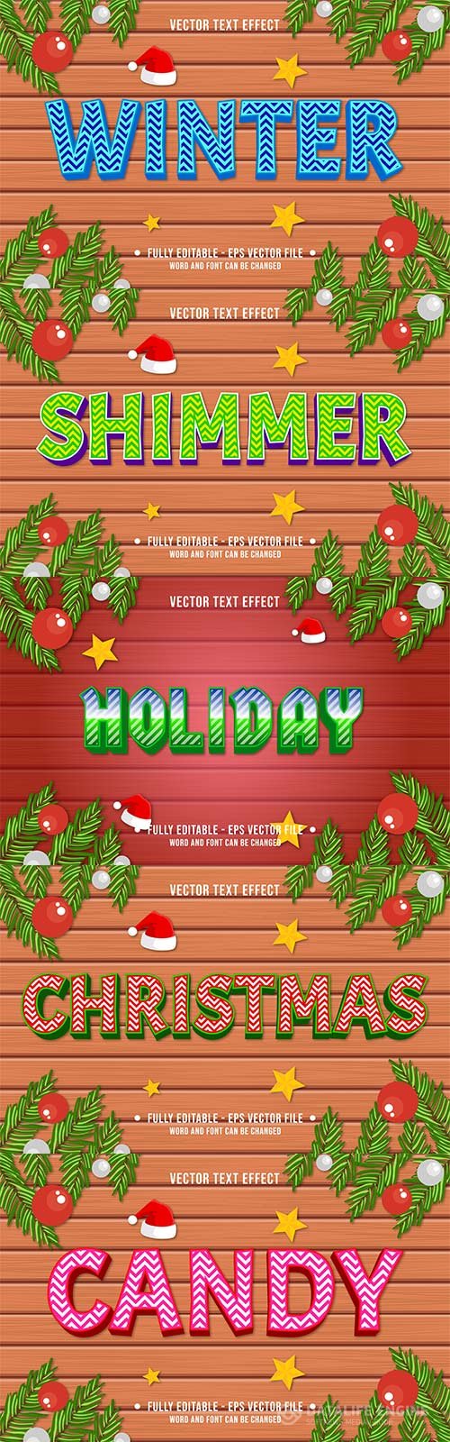 2022 New year, Merry christmas editable text effect premium vector vol 18