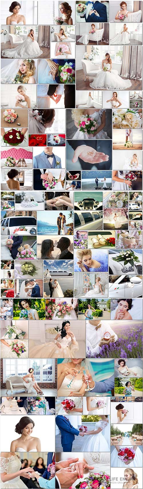 100 Bundle beautiful bride and groom, wedding stock photo vol 9