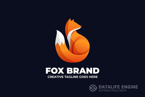 Fox Mascot Character Gradient Logo