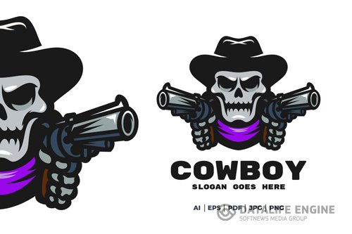 Cowboy skull logo