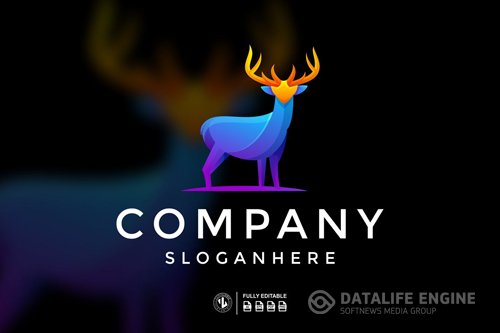 Gradient Deer Logo Templates