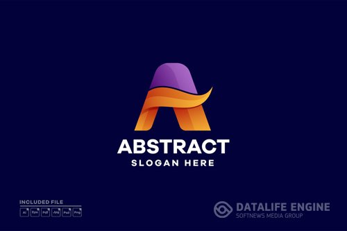 Abstract Letter A Gradient Logo Design