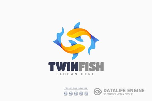 Twin Fish Logo Template