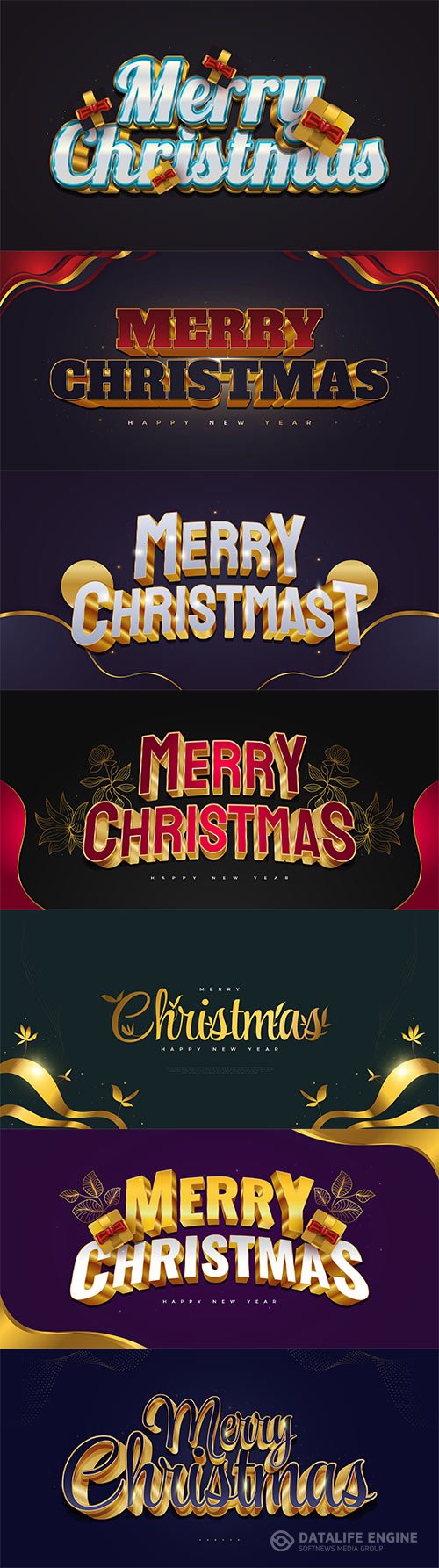 Merry christmas and happy new year 2022 editable vector text effects vol 17