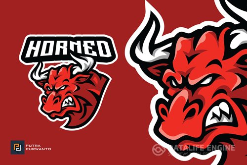 Bull Head Mascot Esport Logo Design