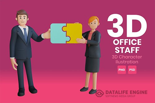 Office Staff 3D Character Illustration 5