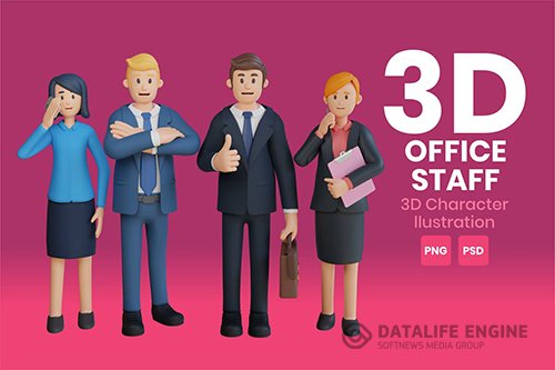 Office Staff 3D Character Illustration 4