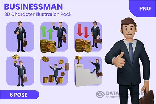 Businessman 3D Character Set