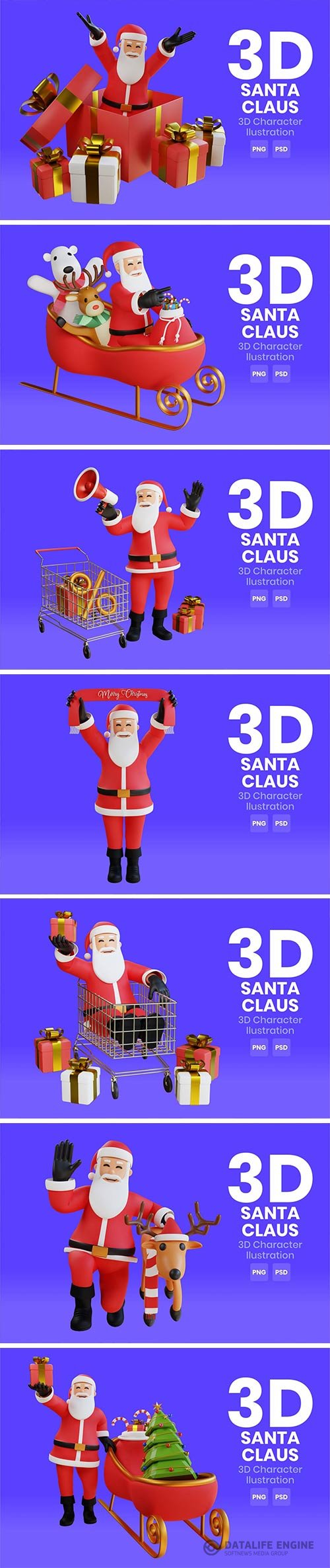 Santa Claus 3D Character Illustration