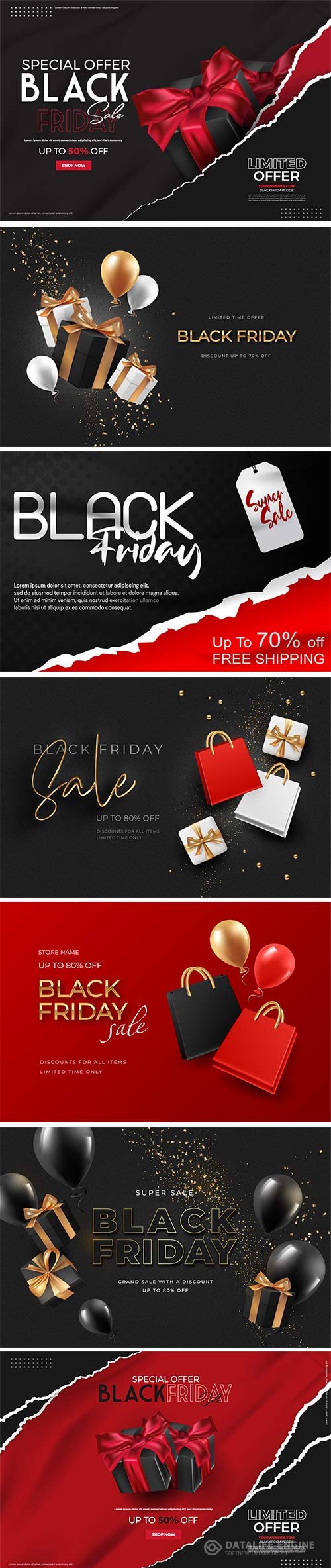 Black friday sale web banner vector template