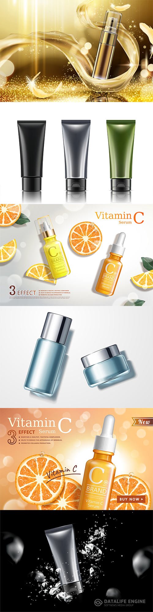 Packaging for cosmetics in vector